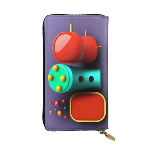 XZDAL Dreidimensionale Objekte, modische Leder-Clutch-Geldbörse mit Kartenfächern, Geldfach und Münzfach mit Reißverschluss von XZDAL