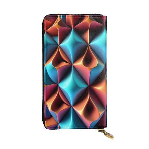 XZDAL Dreidimensionale farbige Diamanten, modische Leder-Clutch-Geldbörse mit Kartenfächern, Geldfach und Münzfach mit Reißverschluss XZDAL Dreidimensionale farbige Diamanten, modische Leder-Clutch-Geldbörse mit Kartenfächern, Geldfach und Münzfach mit Reißverschluss von XZDAL