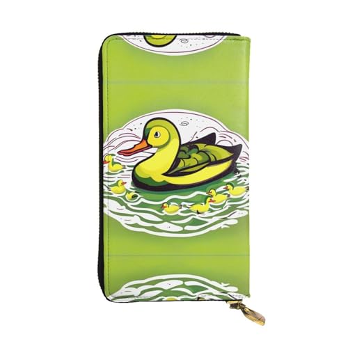 XZDAL Duck Flock Game Modische Leder-Clutch-Geldbörse mit Kartenfächern, Bargeldfach und Münzfach mit Reißverschluss von XZDAL