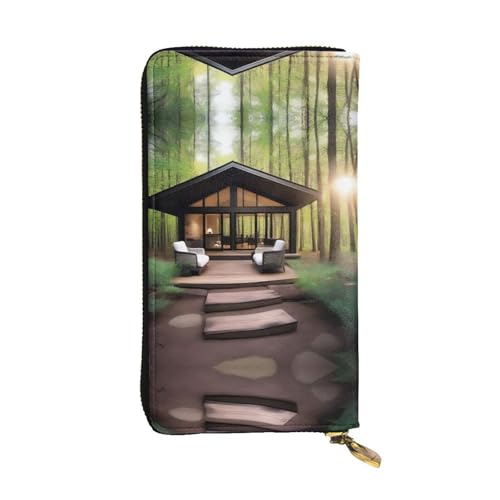 XZDAL Eine Outdoor Escape modische Leder-Clutch-Geldbörse mit Kartenfächern, Bargeldfach und Münzfach mit Reißverschluss von XZDAL