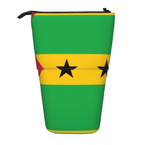 XZDAL Federmäppchen Flagge von Sao Tome und Principe mit erweiterbarem Design, tragbare und leichte Aufbewahrung für Schreibwaren, kleine Gegenstände von XZDAL