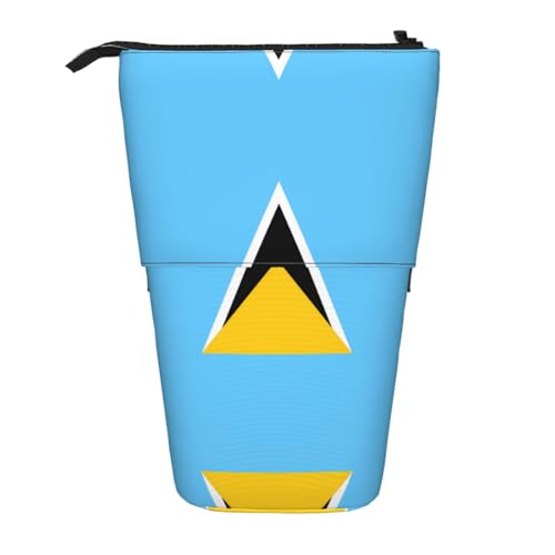 XZDAL Federmäppchen mit Flagge von St. Lucia mit erweiterbarem Design, tragbare und leichte Aufbewahrung für Schreibwaren, kleine Gegenstände von XZDAL