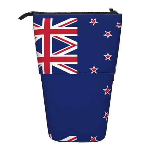 XZDAL Federmäppchen mit neuseeländischer Flagge, erweiterbares Design, tragbare und leichte Aufbewahrung für Schreibwaren, kleine Gegenstände von XZDAL