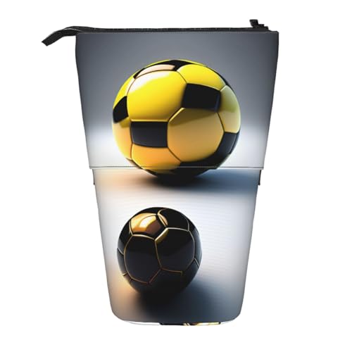XZDAL Federmäppchen mit zwei Fußballbällen in verschiedenen Größen, erweiterbares Design, tragbare und leichte Aufbewahrung für Schreibwaren, kleine Gegenstände von XZDAL