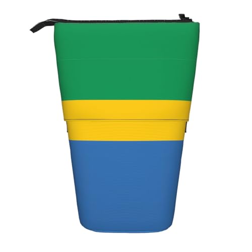 XZDAL Gabunische Flagge Federmäppchen mit erweiterbarem Design, tragbare und leichte Aufbewahrung für Schreibwaren, kleine Gegenstände von XZDAL