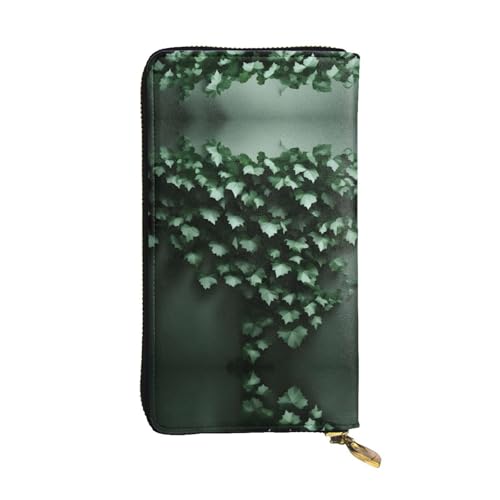 XZDAL Green Creeper modische Leder-Clutch-Geldbörse mit Kartenfächern, Geldfach und Münzfach mit Reißverschluss von XZDAL