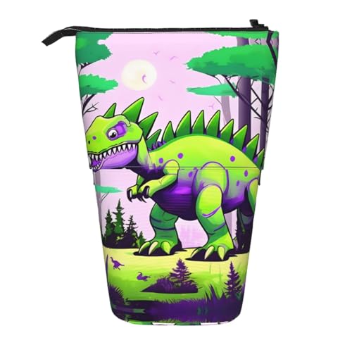 XZDAL Grünes Dinosaurier-Federmäppchen mit erweiterbarem Design, tragbare und leichte Aufbewahrung für Schreibwaren, kleine Gegenstände von XZDAL