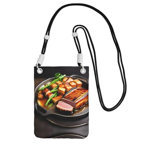XZDAL Köstliches gegrilltes Fleisch Crossbody Handytasche Schwarz für Frauen, modisch und verstellbar, leicht für den täglichen Gebrauch, Schwarz , Einheitsgröße XZDAL Köstliches gegrilltes Fleisch Crossbody Handytasche Schwarz für Frauen, modisch und verstellbar, leicht für den täglichen Gebrauch, Schwarz , Einheitsgröße von XZDAL