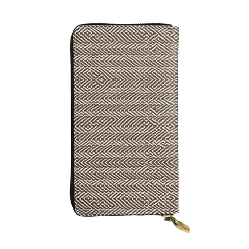 XZDAL Lange Clutch-Geldbörse aus Twill, gestreift, Leder, mit Kartenfächern, Geldfach und Münzfach mit Reißverschluss von XZDAL