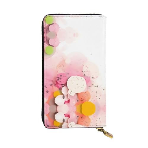 XZDAL Lange Clutch-Geldbörse aus farbigem Fragment-Papier mit Kartenfächern, Geldfach und Münzfach mit Reißverschluss von XZDAL