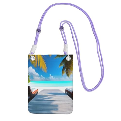 XZDAL Maldives Holidays Crossbody Handytasche Schwarz für Damen, modisch und verstellbar, leicht für den täglichen Gebrauch, violett, Einheitsgröße XZDAL Maldives Holidays Crossbody Handytasche Schwarz für Damen, modisch und verstellbar, leicht für den täglichen Gebrauch, violett, Einheitsgröße von XZDAL