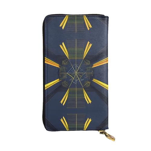 XZDAL Mehrdimensionale modische Leder-Clutch-Geldbörse mit Kartenfächern, Geldfach und Münzfach mit Reißverschluss von XZDAL