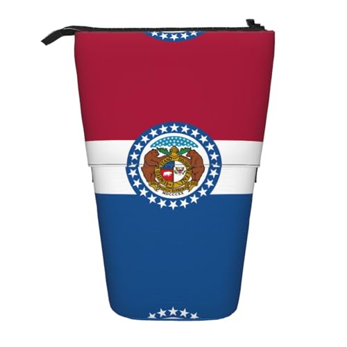 XZDAL Missouri Staatsflaggen-Federmäppchen mit erweiterbarem Design, tragbare und leichte Aufbewahrung für Schreibwaren, kleine Gegenstände von XZDAL