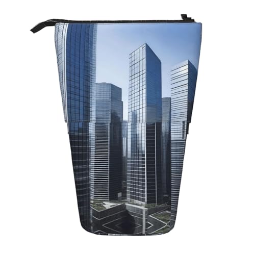 XZDAL Modernes Wolkenkratzer-Federmäppchen mit erweiterbarem Design, tragbare und leichte Aufbewahrung für Schreibwaren, kleine Gegenstände von XZDAL