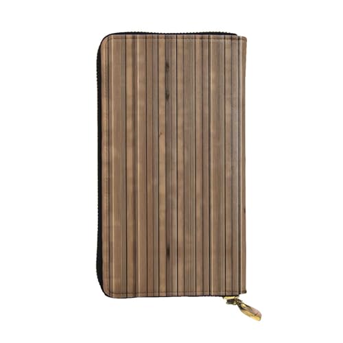 XZDAL Modische Clutch aus massivem Holz mit Kartenfächern, Geldfach und Münzfach mit Reißverschluss von XZDAL