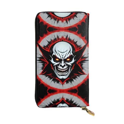 XZDAL Modische Geldbörse aus Leder mit Kartenfächern, Geldfach und Münzfach mit Reißverschluss, Rot und Schwarz von XZDAL