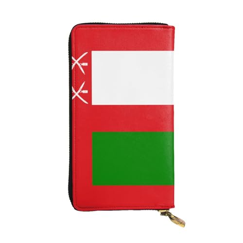 XZDAL Modische Geldbörse mit Flagge von Oman, Leder, lang, mit Kartenfächern, Bargeldfach und Münzfach mit Reißverschluss von XZDAL