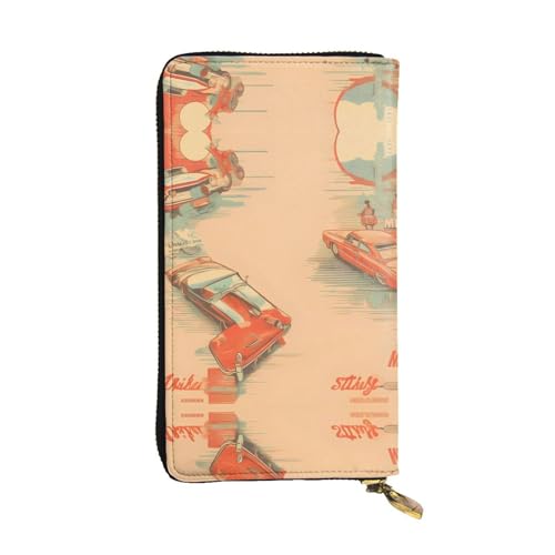 XZDAL Modische Leder-Clutch-Geldbörse mit Kartenfächern, Geldfach und Münzfach mit Reißverschluss von XZDAL