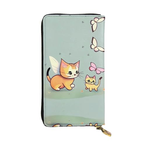 XZDAL Modische Leder-Clutch-Geldbörse mit Kreditkartenfächern, Geldfach und Münzfach mit Reißverschluss von XZDAL