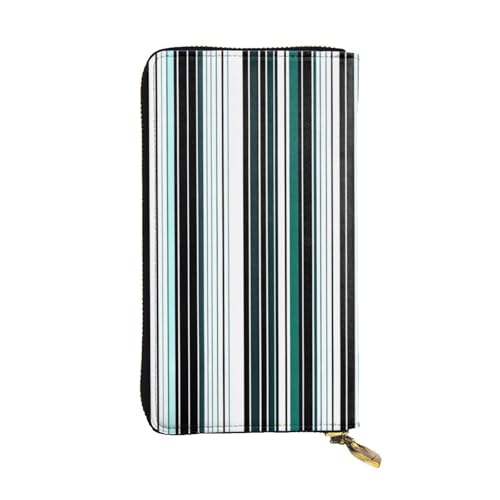 XZDAL Modische Leder-Clutch-Geldbörse mit vertikalem Muster, mit Kartenfächern, Geldfach und Münzfach mit Reißverschluss von XZDAL