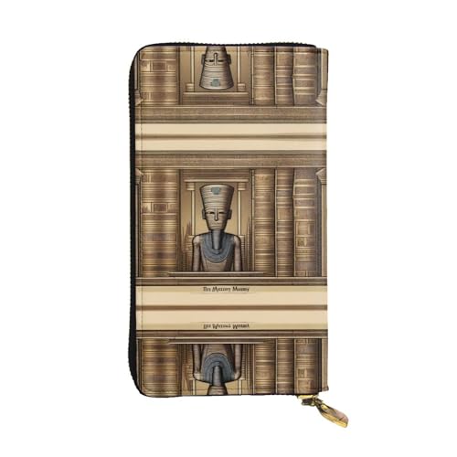 XZDAL Mummy Mystery modische Leder-Clutch-Geldbörse mit Kartenfächern, Bargeldfach und Münzfach mit Reißverschluss von XZDAL