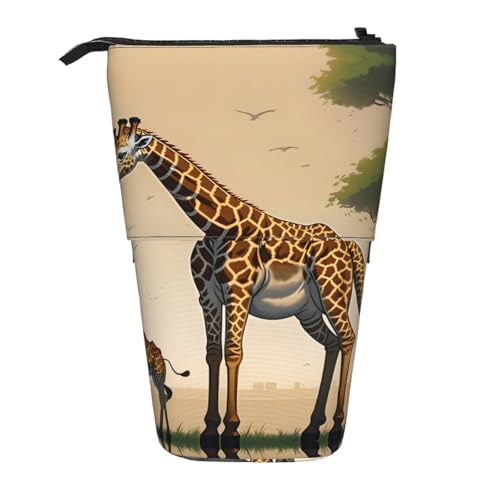 XZDAL Mutter und Kind Giraffe Federmäppchen mit erweiterbarem Design, tragbare und leichte Aufbewahrung für Schreibwaren, kleine Gegenstände von XZDAL