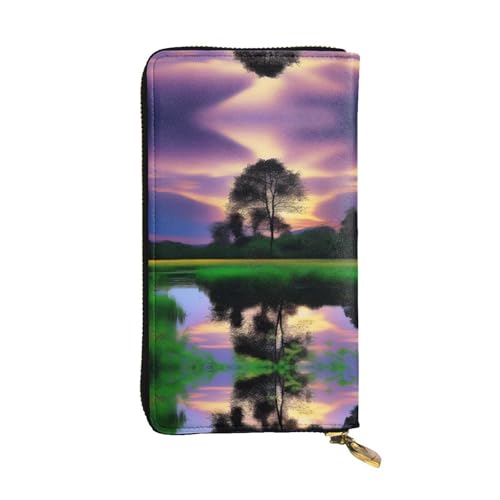 XZDAL Nature's Beauty Modische Leder-Clutch-Geldbörse mit Kartenfächern, Geldfach und Münzfach mit Reißverschluss von XZDAL