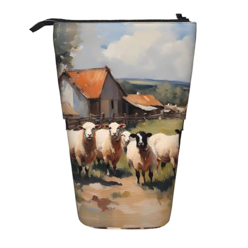 XZDAL Niedliches Bauernhoftier-Federmäppchen mit erweiterbarem Design, tragbare und leichte Aufbewahrung für Schreibwaren, kleine Gegenstände von XZDAL