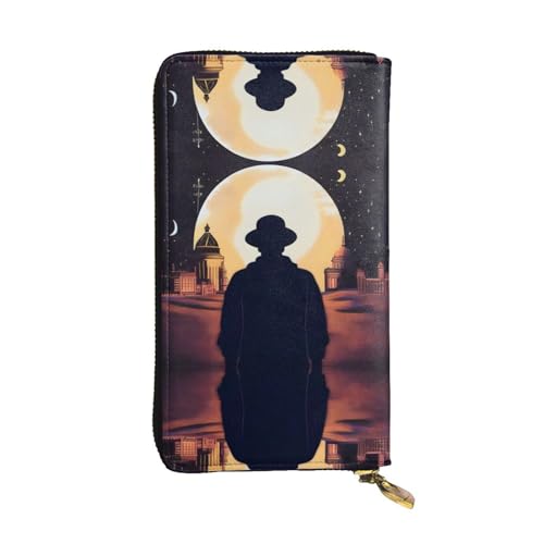 XZDAL Nightmarish Nights Modische Leder-Clutch-Geldbörse mit Kartenfächern, Geldfach und Münzfach mit Reißverschluss von XZDAL