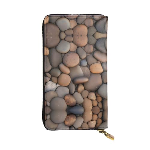 XZDAL Pebbles in The Beach Modische Leder-Clutch-Geldbörse mit Kartenfächern, Geldfach und Münzfach mit Reißverschluss XZDAL Pebbles in The Beach Modische Leder-Clutch-Geldbörse mit Kartenfächern, Geldfach und Münzfach mit Reißverschluss von XZDAL