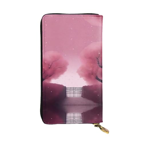 XZDAL Romantic Vibes modische Leder-Clutch-Geldbörse mit Kartenfächern, Geldfach und Münzfach mit Reißverschluss von XZDAL