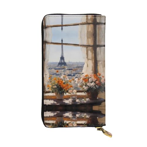 XZDAL Schöne Pylons in The Distance Modische lange Clutch-Geldbörse aus Leder mit Kartenfächern, Geldfach und Münzfach mit Reißverschluss von XZDAL