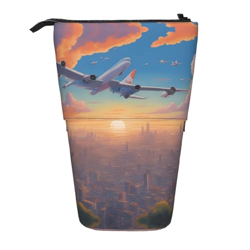 XZDAL Schönes Flugzeug-Federmäppchen mit erweiterbarem Design, tragbare und leichte Aufbewahrung für Schreibwaren, kleine Gegenstände von XZDAL