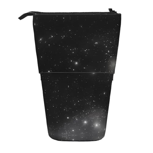 XZDAL Schwarze und weiße Galaxie-Federmäppchen mit erweiterbarem Design, tragbare und leichte Aufbewahrung für Schreibwaren, kleine Gegenstände von XZDAL