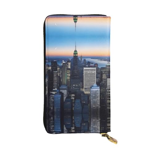 XZDAL Skyline Views Modische lange Clutch-Geldbörse aus Leder mit Kartenfächern, Geldfach und Münzfach mit Reißverschluss von XZDAL