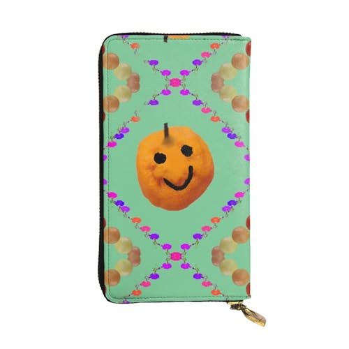 XZDAL Smiley Citrus Modische Leder-Clutch-Geldbörse mit Kartenfächern, Geldfach und Münzfach mit Reißverschluss von XZDAL