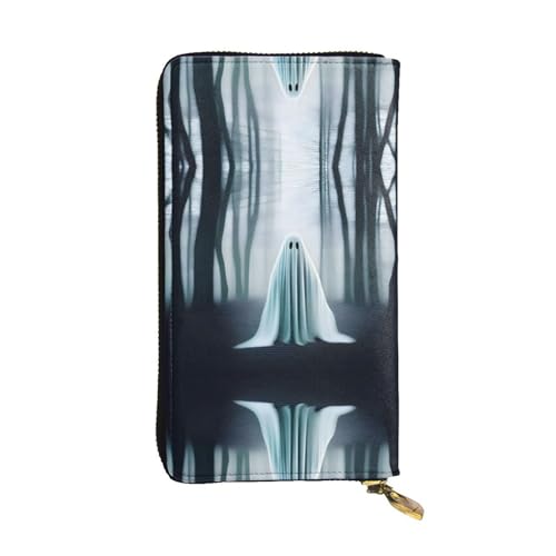 XZDAL Spooky Specters Modische Leder-Clutch-Geldbörse mit Kartenfächern, Geldfach und Münzfach mit Reißverschluss von XZDAL