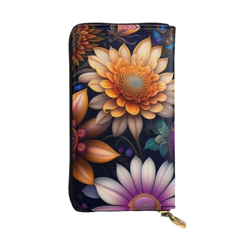 XZDAL Sunflower Welfare modische Leder-Clutch-Geldbörse mit Kartenfächern, Bargeldfach und Münzfach mit Reißverschluss von XZDAL