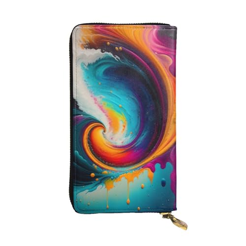 XZDAL Surreal Enigma modische Leder-Clutch-Geldbörse mit Kartenfächern, Geldfach und Münzfach mit Reißverschluss von XZDAL