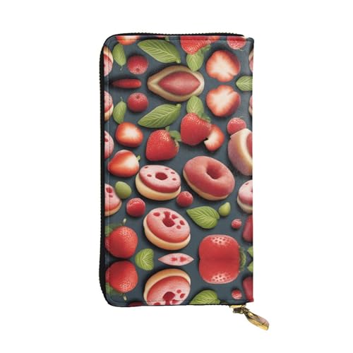 XZDAL Tasty Wonders Modische lange Clutch-Geldbörse aus Leder mit Kartenfächern, Geldfach und Münzfach mit Reißverschluss von XZDAL