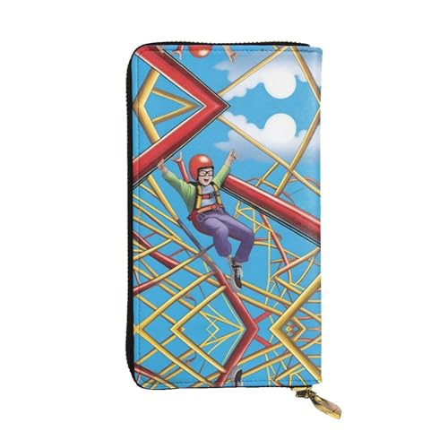 XZDAL Thrill Seeker modische Leder-Clutch-Geldbörse mit Kartenfächern, Geldfach und Münzfach mit Reißverschluss von XZDAL