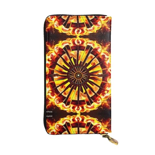 XZDAL Turning The Flame Modische Leder-Clutch-Geldbörse mit Kartenfächern, Geldfach und Münzfach mit Reißverschluss von XZDAL