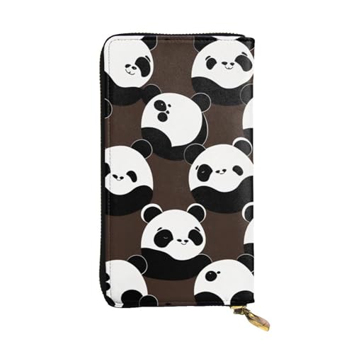 XZDAL Twisted Panda modische Leder-Clutch-Geldbörse mit Kartenfächern, Bargeldfach und Münzfach mit Reißverschluss von XZDAL