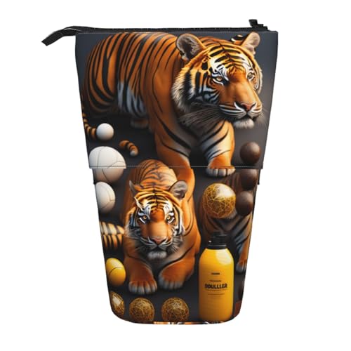XZDAL Two Tiger Federmäppchen mit erweiterbarem Design, tragbare und leichte Aufbewahrung für Schreibwaren, kleine Gegenstände von XZDAL