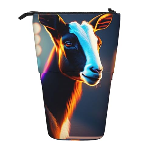 XZDAL Ultra realistisches Cyberpunk Ziegen-Federmäppchen mit erweiterbarem Design, tragbare und leichte Aufbewahrung für Schreibwaren, kleine Gegenstände von XZDAL