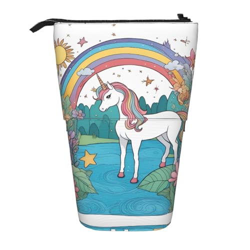 XZDAL Unicorns by The River Federmäppchen mit erweiterbarem Design, tragbare und leichte Aufbewahrung für Schreibwaren, kleine Gegenstände von XZDAL