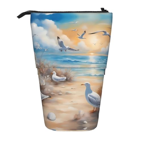 XZDAL Viele niedliche Möwen Federmäppchen mit erweiterbarem Design, tragbare und leichte Aufbewahrung für Schreibwaren, kleine Gegenstände von XZDAL