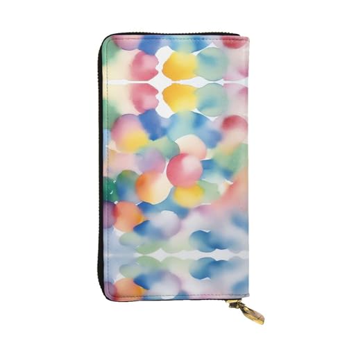 XZDAL Watercolor Dream modische Leder-Clutch-Geldbörse mit Kartenfächern, Geldfach und Münzfach mit Reißverschluss von XZDAL