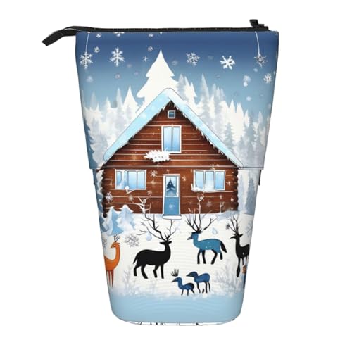 XZDAL Winter Fawn Federmäppchen mit erweiterbarem Design, tragbare und leichte Aufbewahrung für Schreibwaren, kleine Gegenstände von XZDAL