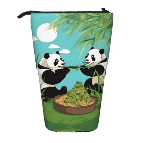 XZDAL Zwei niedliche Big Pandas Federmäppchen mit erweiterbarem Design, tragbare und leichte Aufbewahrung für Schreibwaren, kleine Gegenstände von XZDAL